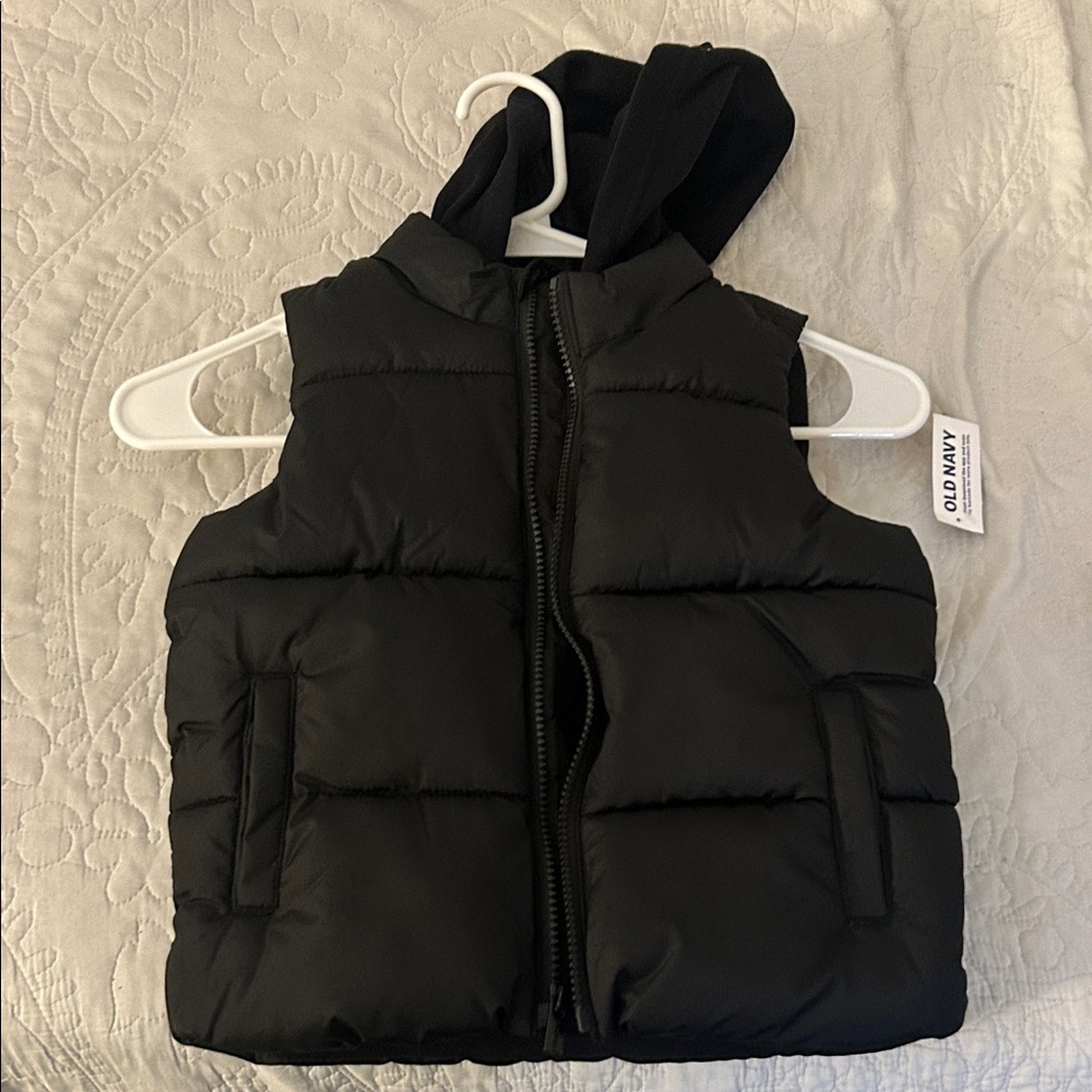 Old Navy Kids Black Hooded Vest